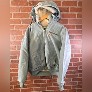 WOMENS XL 16/18 - Carhartt 100815 Duck Sherpa Lined Hooded Jacket light blue